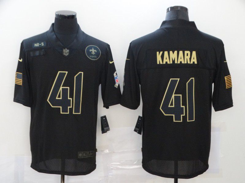 Men New Orleans Saints 41 Kamara Black gold lettering 2020 Nike NFL Jersey